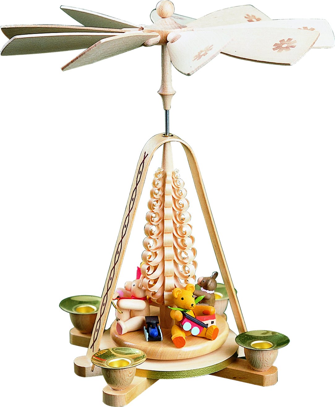 RGL - 16614 - Glässer Volkskunst 'Pyramide spielende Bärenkinder' 28cm