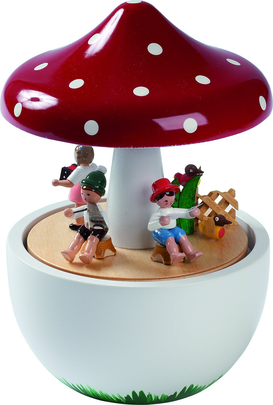 RGL - 08537 - Glässer Volkskunst 'Spieldose Pilz, 18st. Spielwerk Kleine Welt'