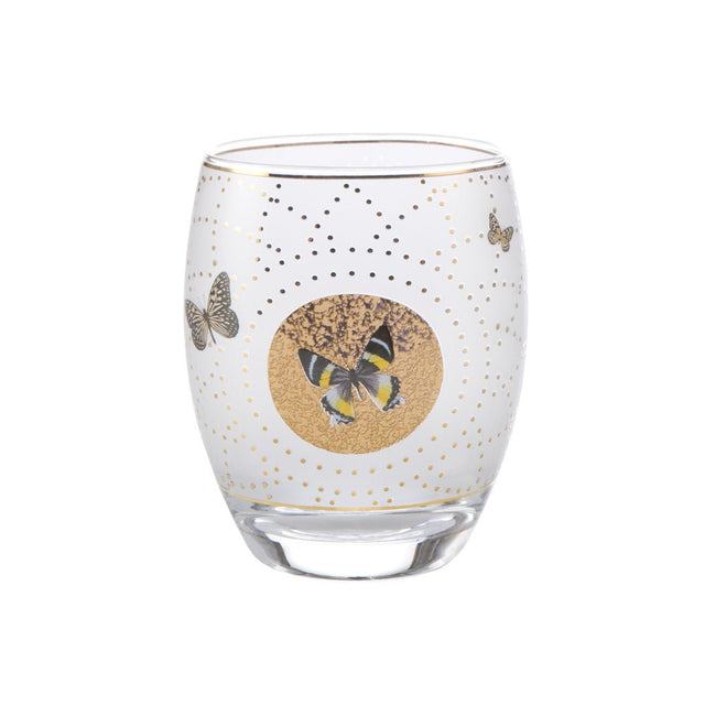 26 - 150 - 43 - 1 - Goebel Artis Orbis Joanna Charlotte Glas Windlicht »Grey Butterflies Höhe 10 cm«
