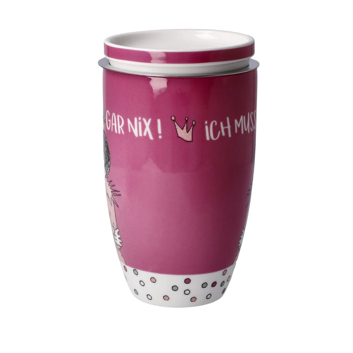 27001251 - Standard - Barbara Freundlieb - Ich muss gar nix - Teetasse mit Deckel und Sieb