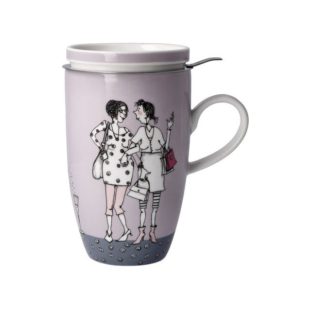 27001241 - Freundlieb - Ziemlich beste Freundinnen, Goebel, Teetasse mit Deckel und Sieb, Bunt