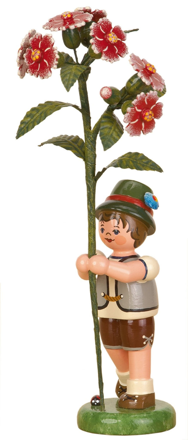 HUB - 308h5002 - Hubrig Volkskunst 'Blumenkinder Junge - Buschnelke 17cm'