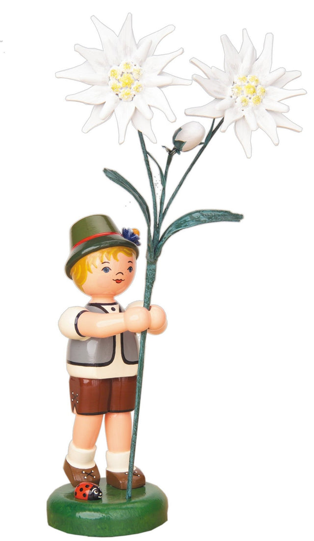 HUB - 308h2000 - Hubrig Volkskunst 'Blumenkinder - Junge - EDELWEISS - 24cm'
