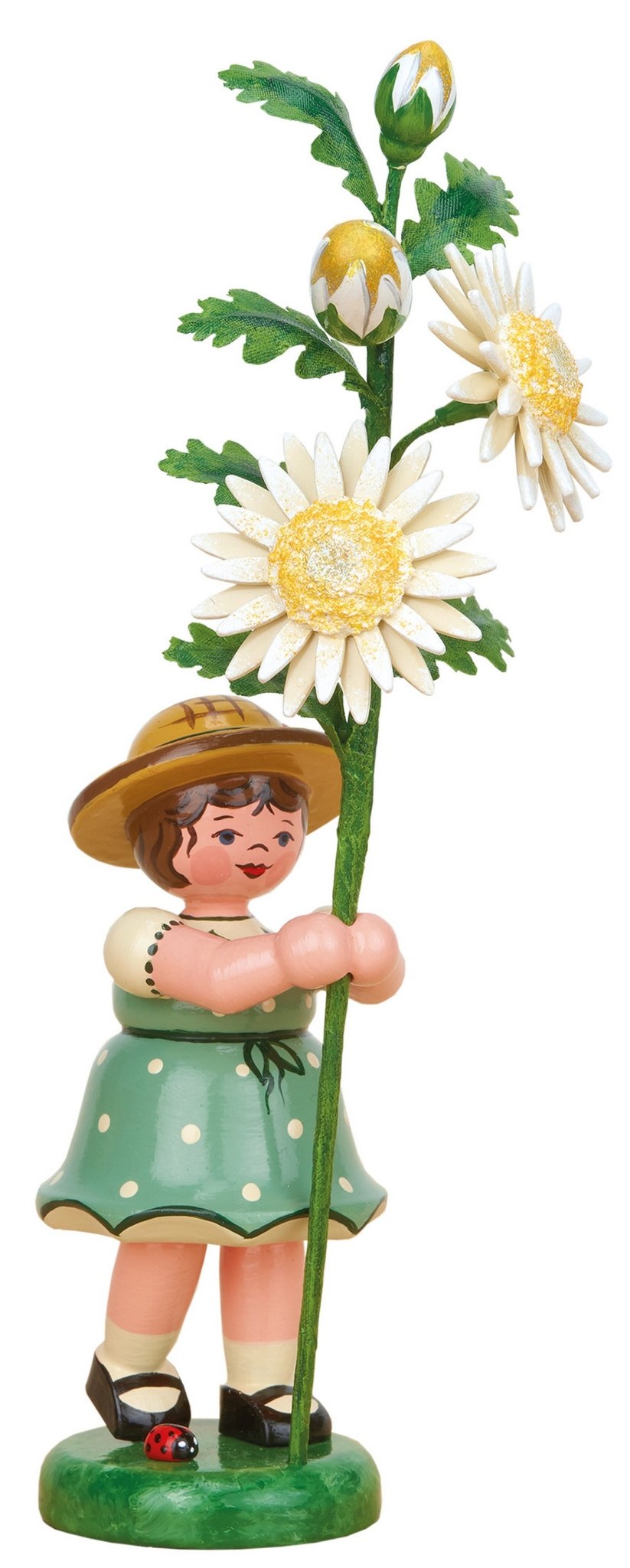 HUB - 307h5004 - Hubrig Volkskunst 'Blumenkinder Mädchen - Edelweißmargerite 17cm'