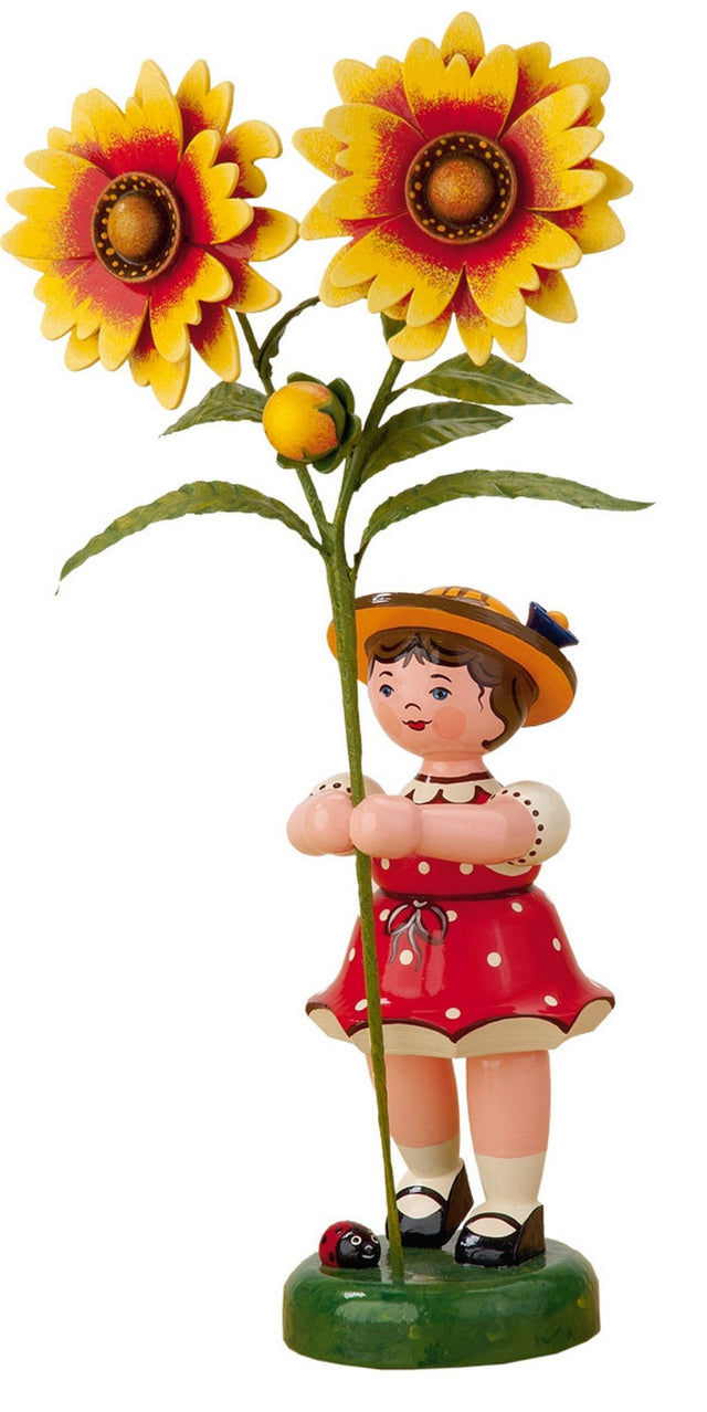 HUB - 307h2017 - Hubrig Volkskunst 'Blumenkinder - Mädchen - KOKARDE - 24cm'