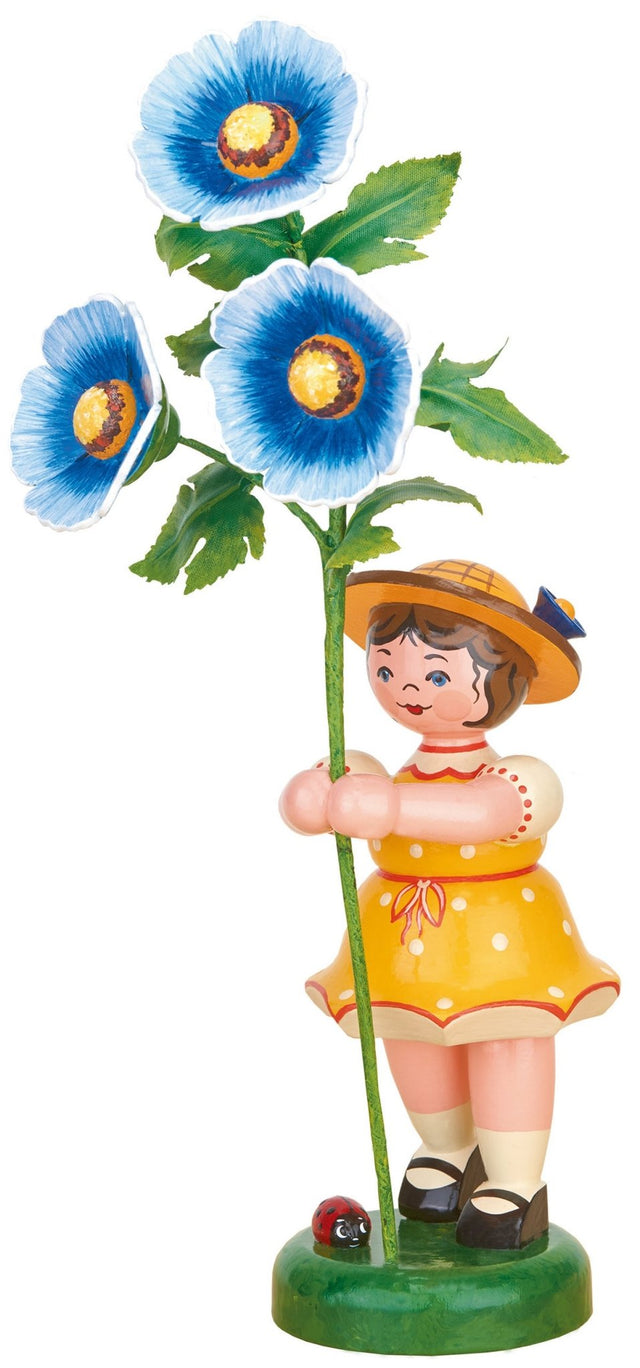 HUB - 307h2021 - Hubrig Volkskunst 'Blumenkinder - Mädchen - MALVE - blau 24cm'