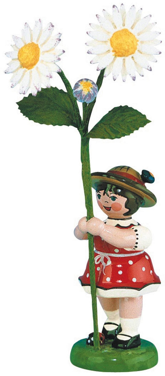 HUB - 307h0055 - Hubrig Volkskunst 'Blumenkinder Mädchen mit Gänseblume - 11cm'