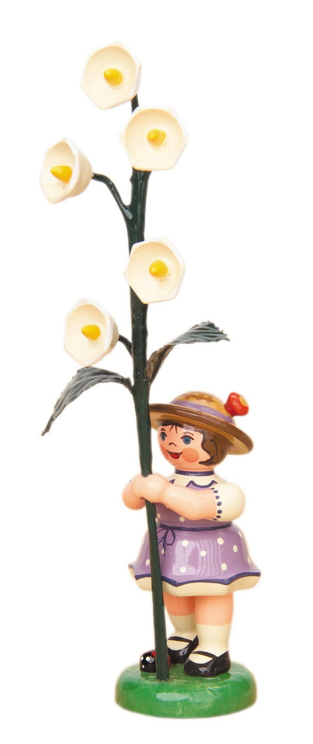 HUB - 307h0005 - Hubrig Volkskunst 'Blumenkinder Mädchen mit Maiglöckchen - 11cm'