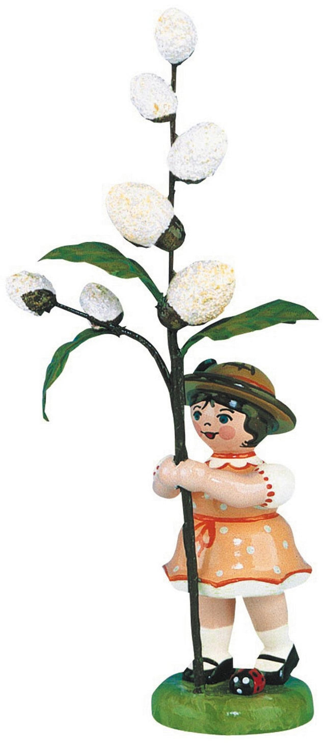 HUB - 307h0008 - Hubrig Volkskunst 'Blumenkinder Mädchen mit Maikätzchen - 11cm'