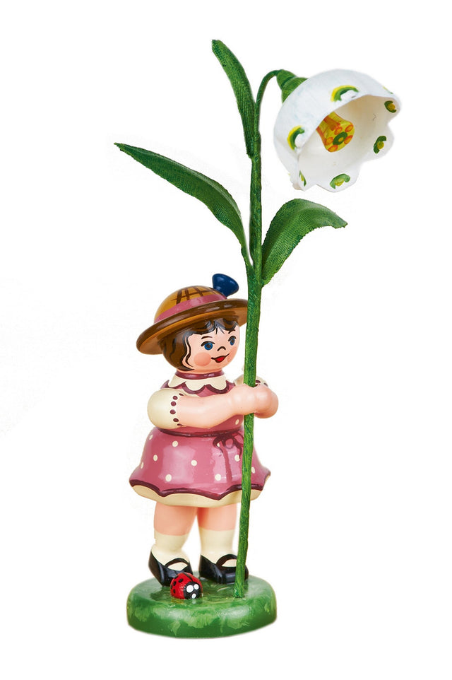 HUB - 307h0065 - Hubrig Volkskunst 'Blumenkinder Mädchen mit Märzenbecher - 11cm'