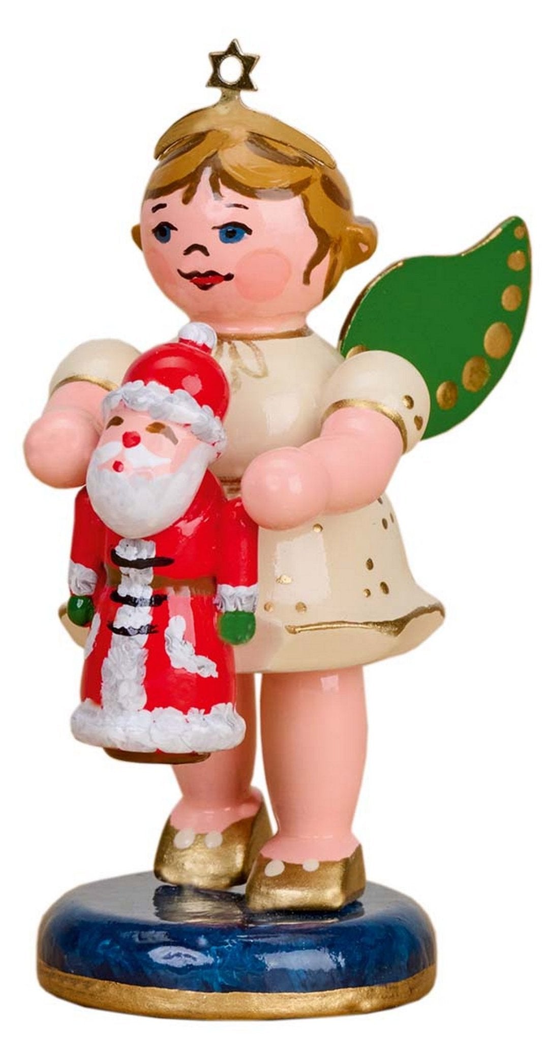 HUB - 121h0107 - Hubrig Volkskunst 'Engel mit Weihnachtsmann 6,5cm'