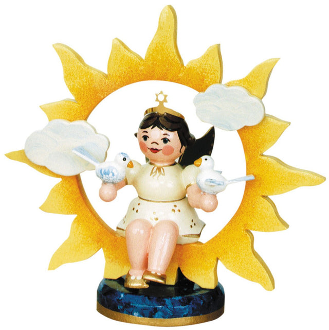 HUB - 121h0201 - Hubrig Volkskunst 'Engel - zon met duiven 6,5 cm'