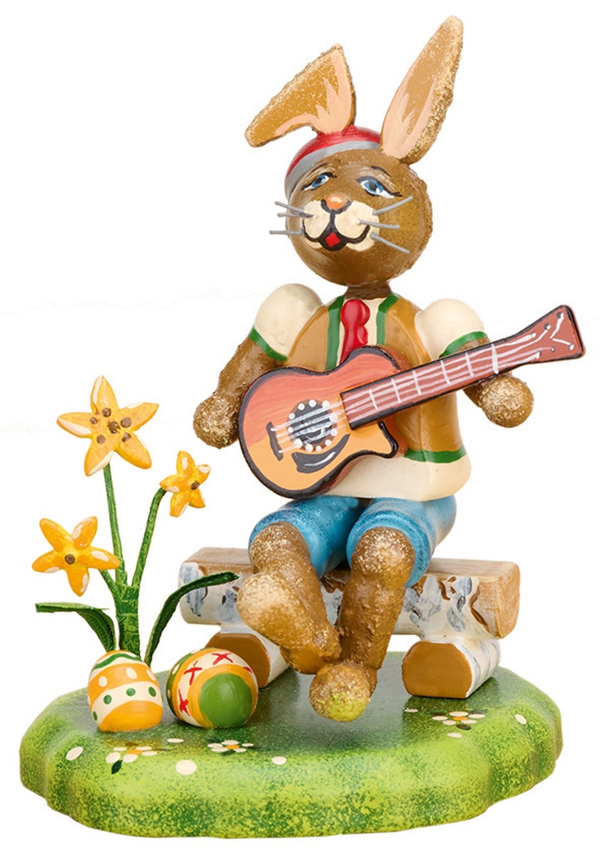 HUB - 301h0034 - Hubrig Volkskunst 'Hasenmusikant - Junge mit Gitarre' 2023