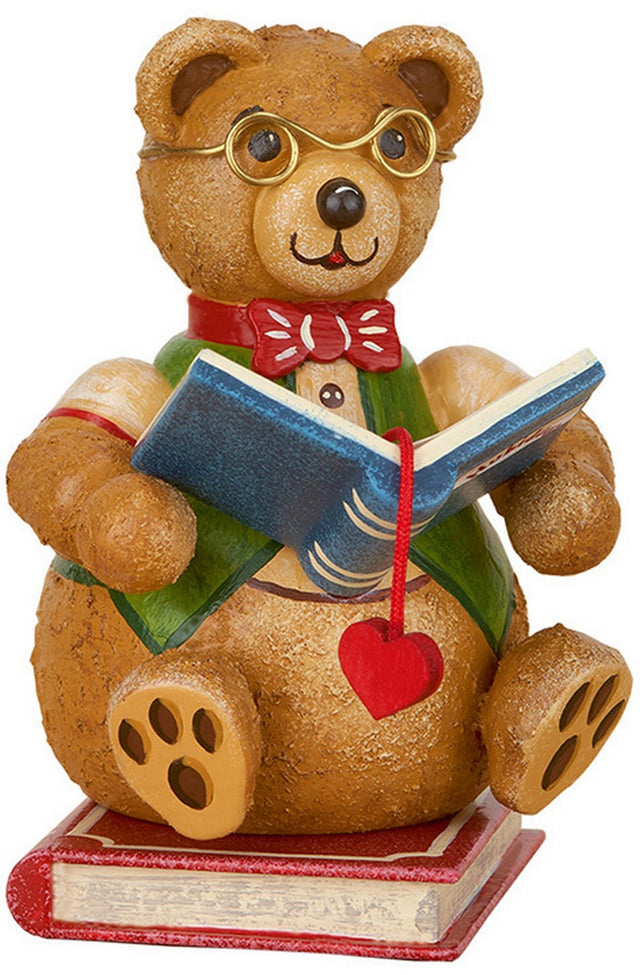 HUB - 500h1006 - Hubrig Volkskunst 'Teddy - mini - BücherwuRäuchermann - 7cm'