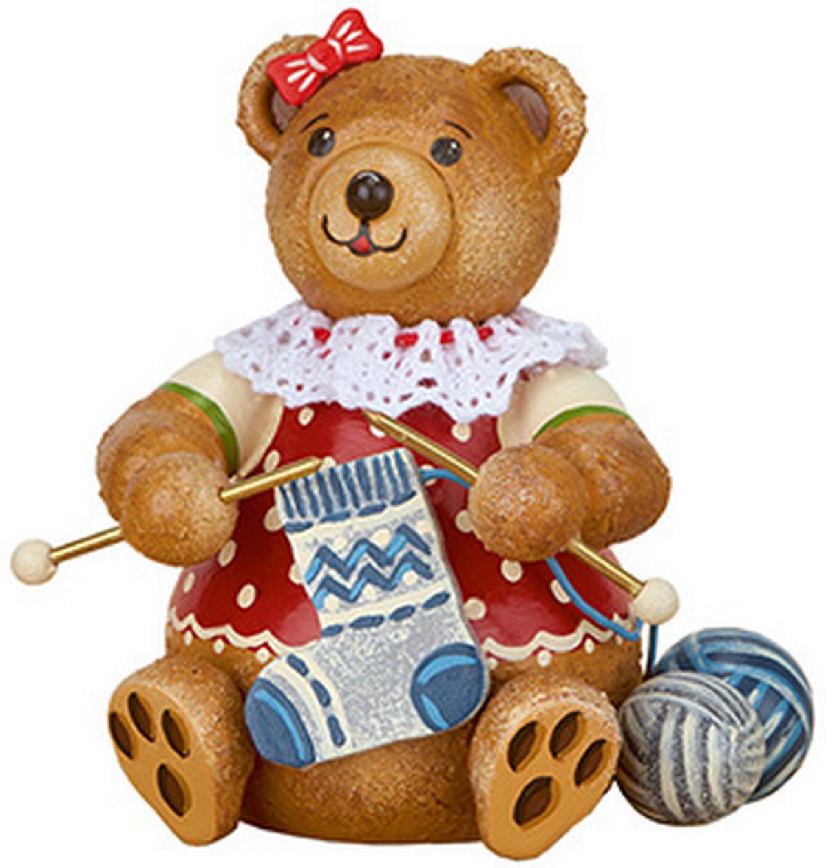HUB - 500h1005 - Hubrig Volkskunst 'Teddy - mini - Strickliesel - 7cm'