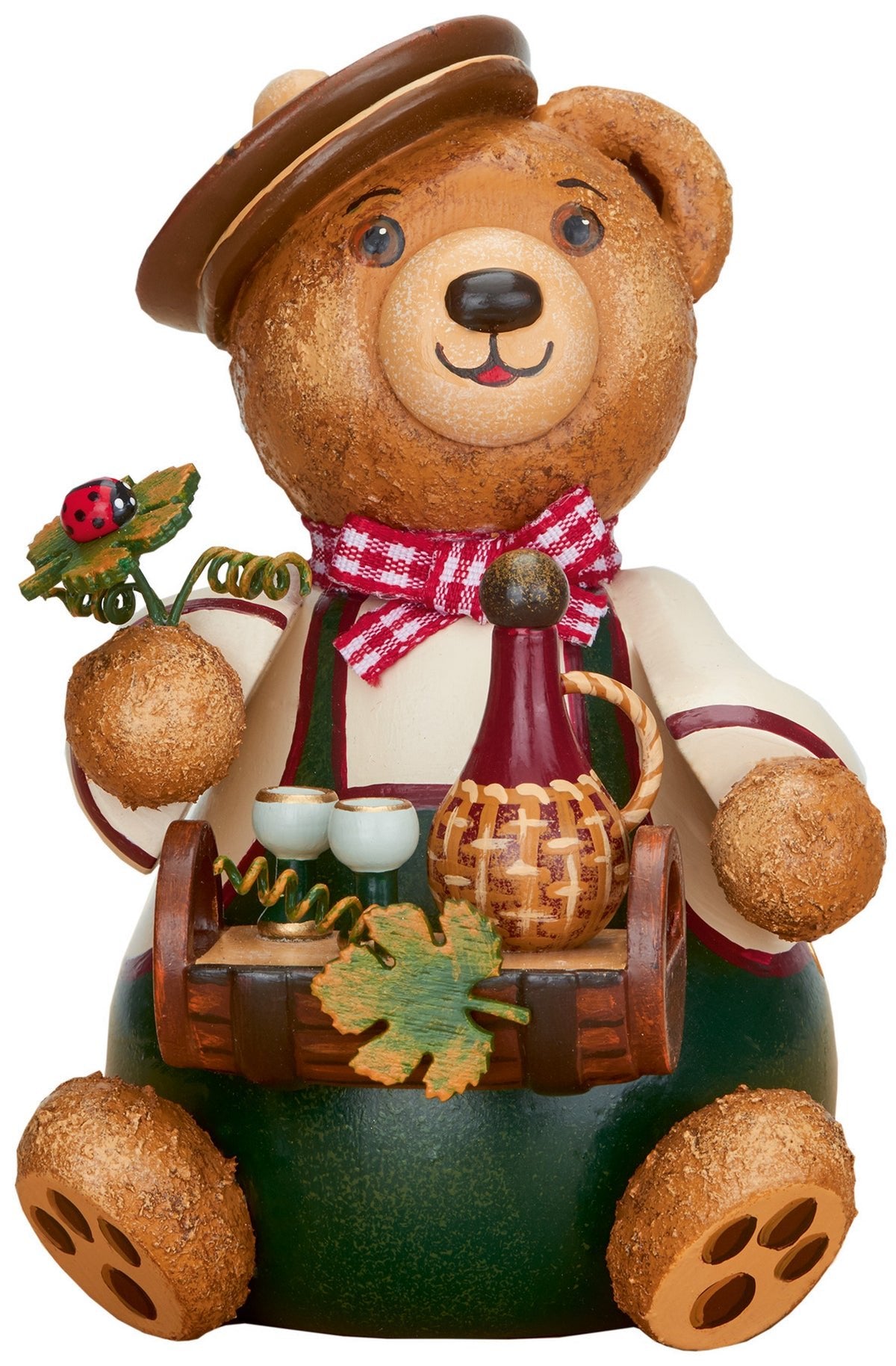 HUB - 500h2001 - Hubrig Volkskunst 'Teddy - Weinliebhaber - 12cm'