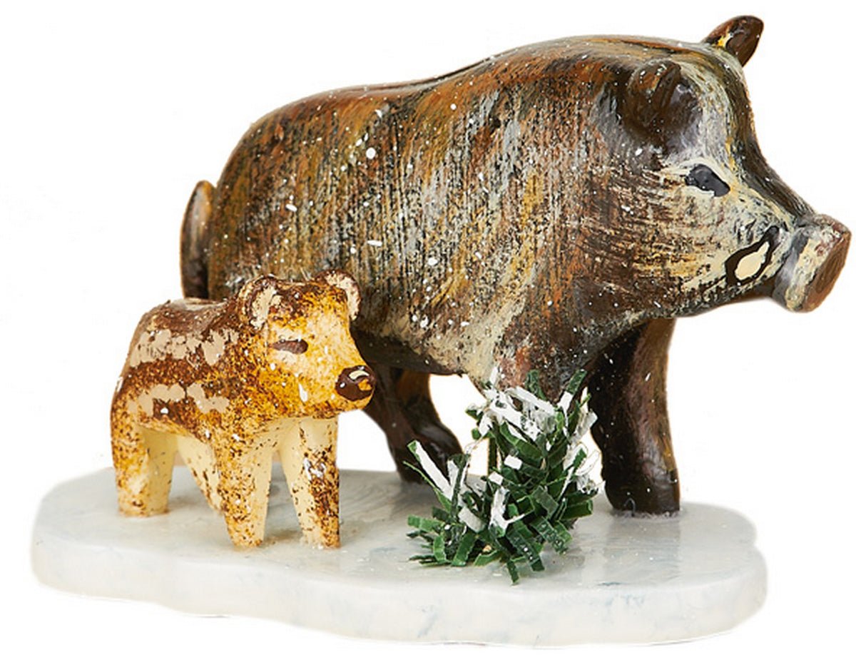 HUB - 110h3010 - Hubrig Volkskunst 'Winterkinder kleine Wildschweine 3cm - 1 Stück'