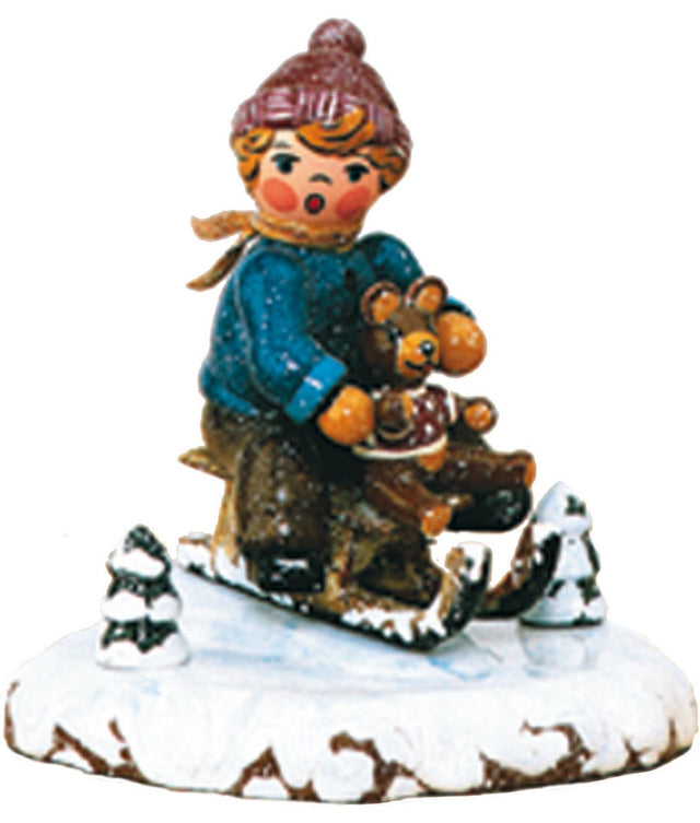 HUB - 110h1009 - Hubrig Volkskunst 'Winterkinder - Schlittenfahrer 7cm'