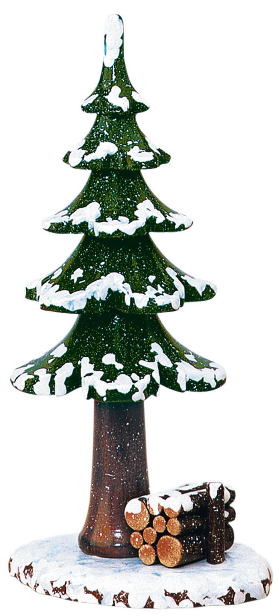 HUB - 110h1012 - Hubrig Volkskunst 'Winterkinder Winterbaum mit Holzstapel 17cm'
