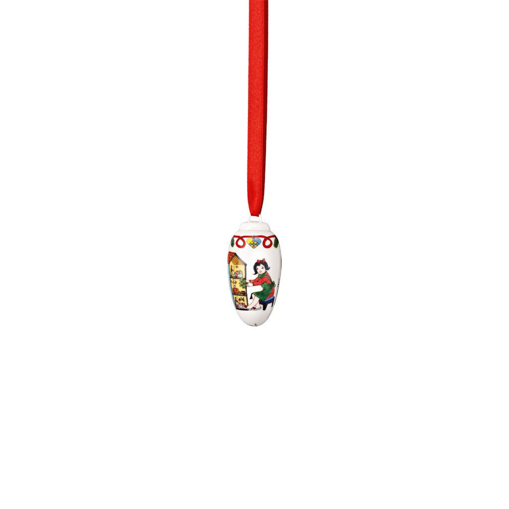 02262 - 723232 - 27825 - Hutschenreuther Xmas Porzellan - Minizapfen »Puppenhaus« 6cm