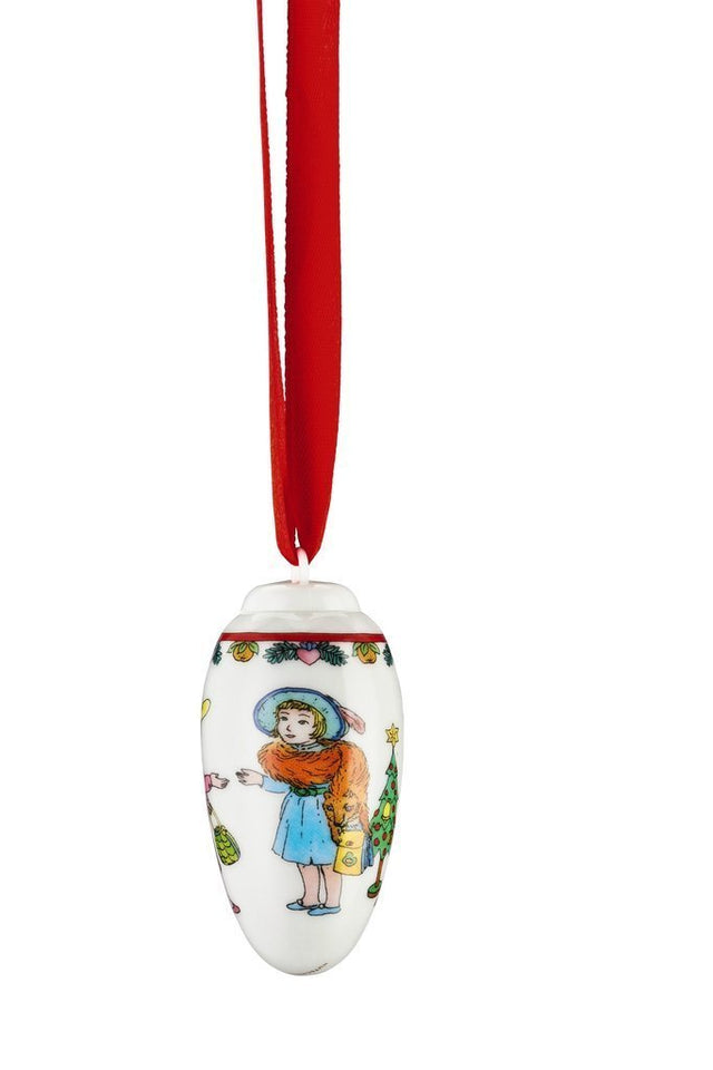 02262 - 723252 - 27825 - Hutschenreuther Xmas Porzellan - Minizapfen »""Spaziergang"" Höhe: 6 cm « 2016