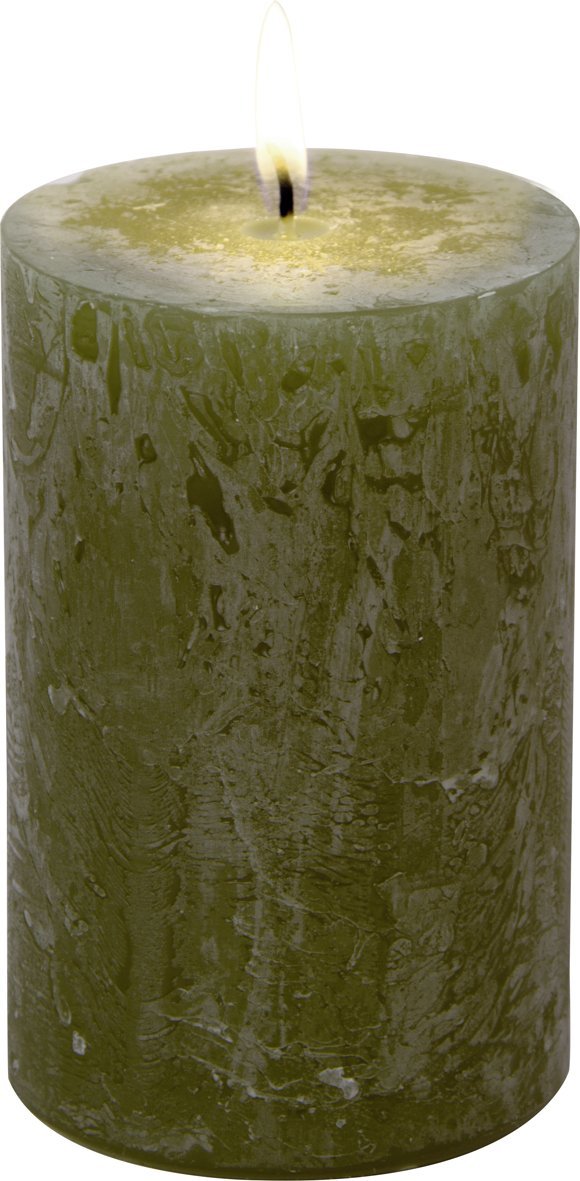 IHR - K141128 - IHR 'Stumpenkerze Oliv, D7 x 11 cm'
