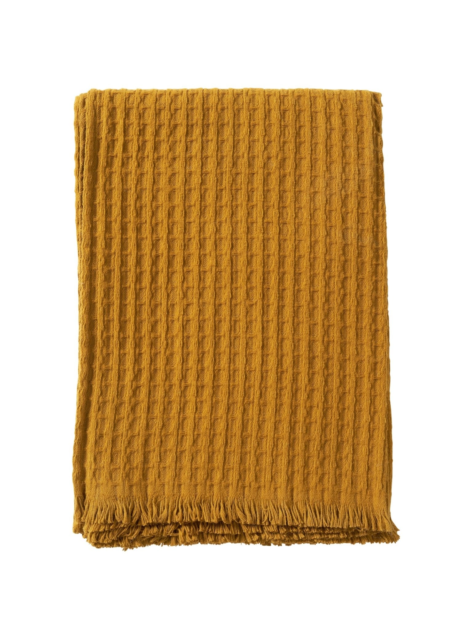 KLI - 272402 - Klippan - Bubbles caramel, 100% Baumwolle gewebte Decke, 140x200cm