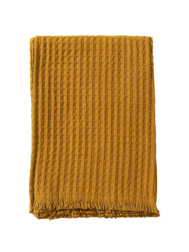 KLI - 272402 - Klippan - Bubbles caramel, 100% Baumwolle gewebte Decke, 140x200cm