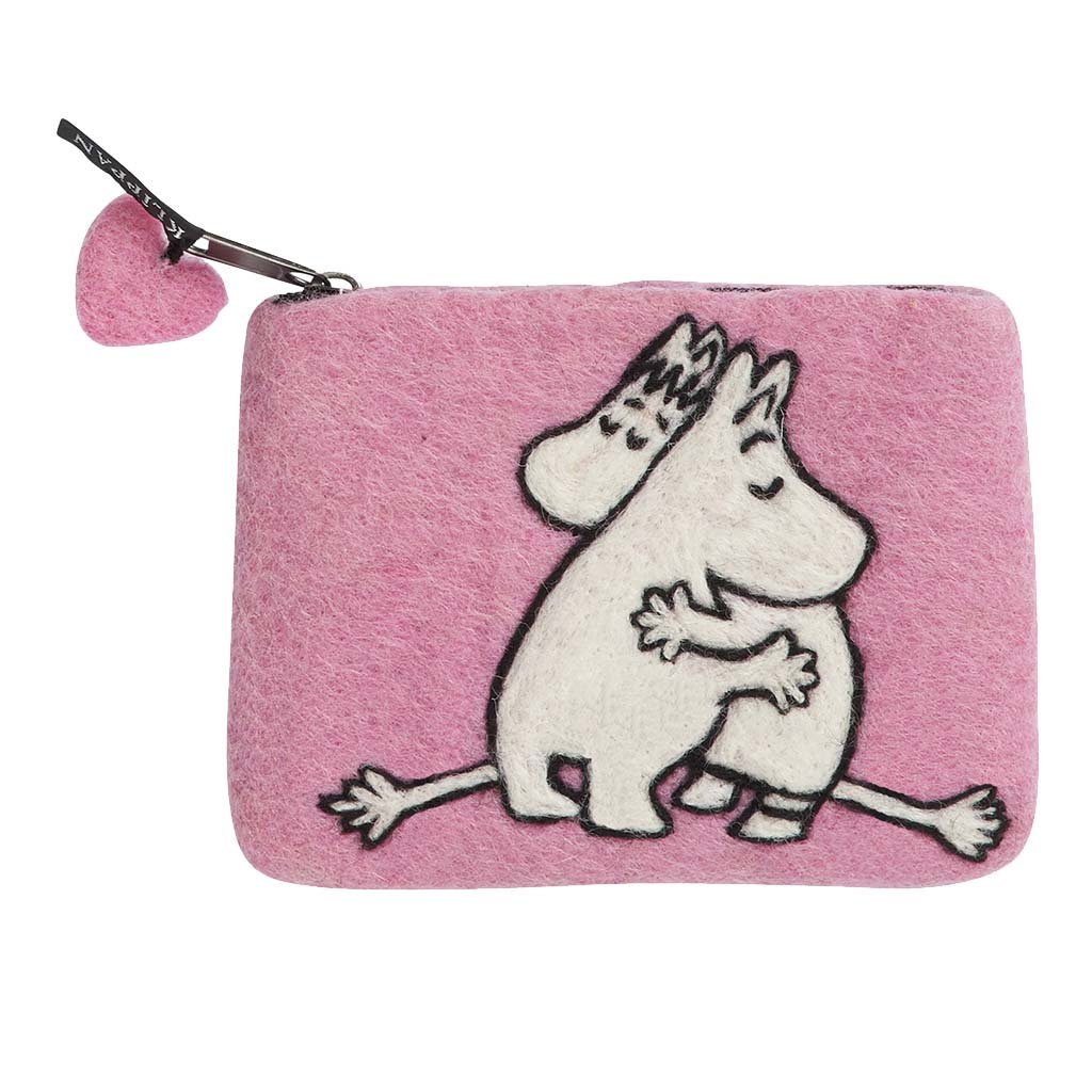KLI - 590452 - KLIPPAN - gefilzter Geldbeutel, Moomin Pink Love, 10x14cm