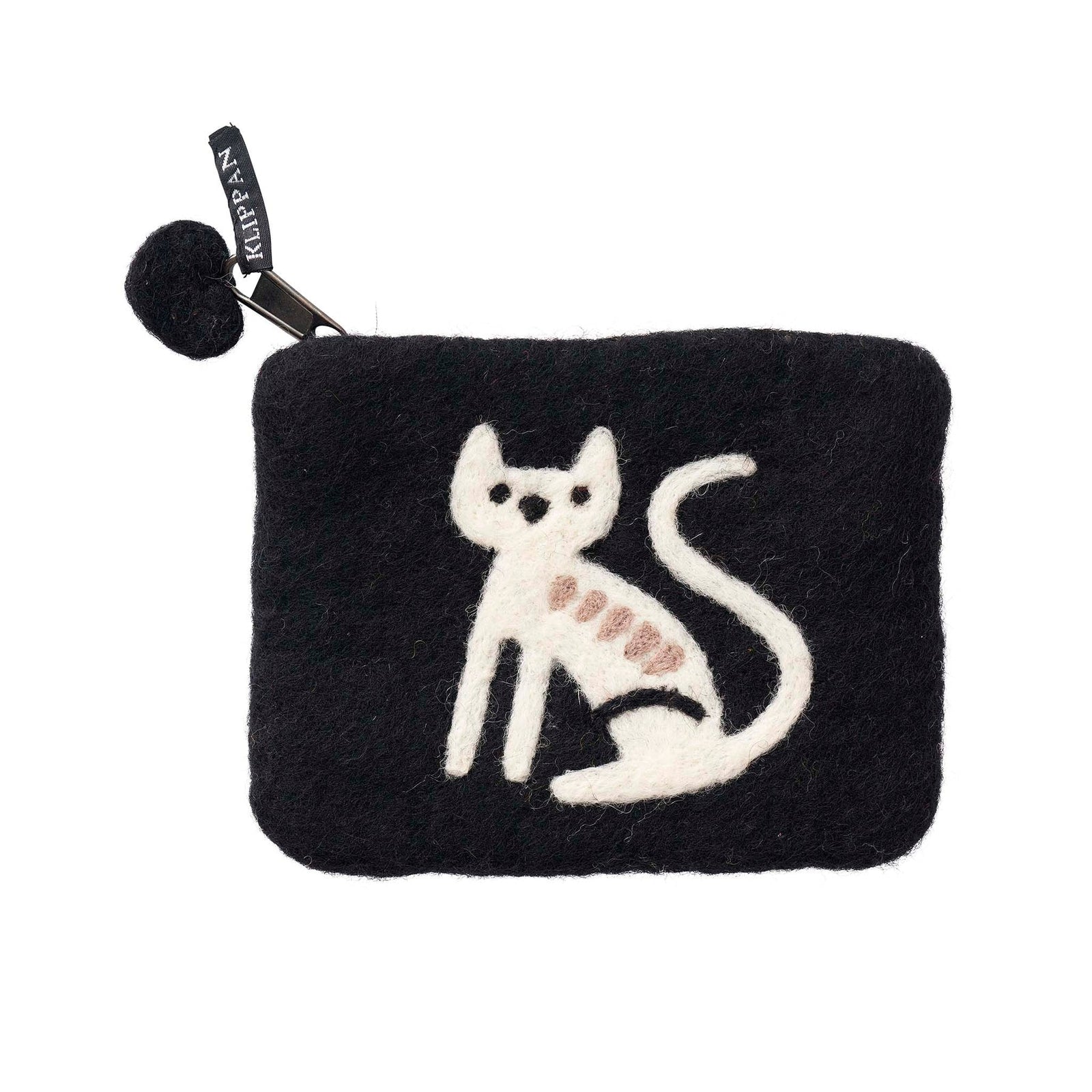 KLI - 590469 - KLIPPAN - Filzpåse Cat svart ull, 10x14 cm