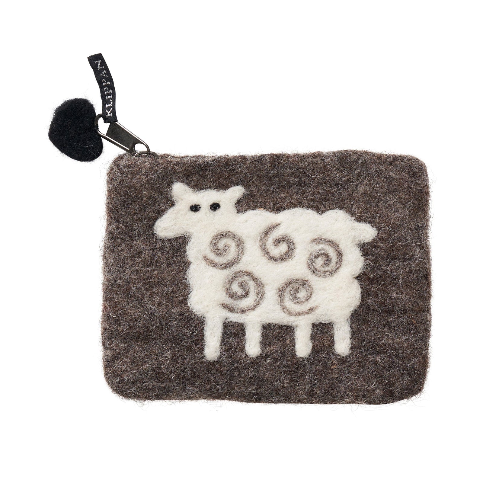 KLI - 590470 - KLIPPAN - Tovad liten påse får, grått ull, 10x14 cm