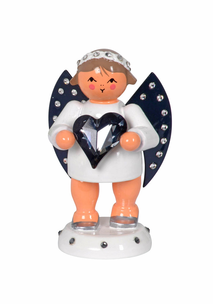 KWO - 75609 - KWO - Friedensbote mit anthrazitem Swarovski - Herz, limitiert auf 250 Stück, Holzkunst, 6cm