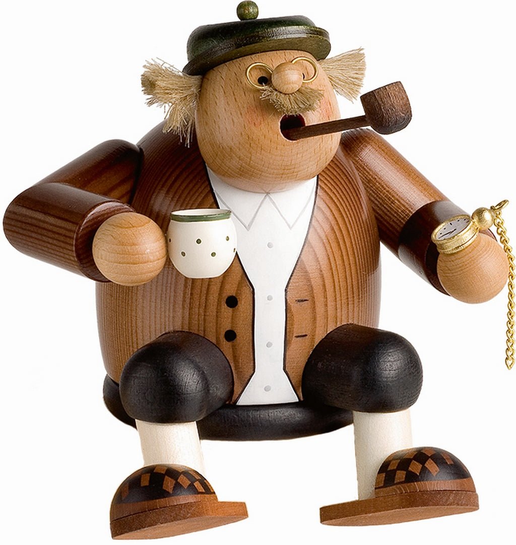 KWO - 21686 - KWO - Räuchermann Kantenhocker Opa, Holzkunst, 16cm