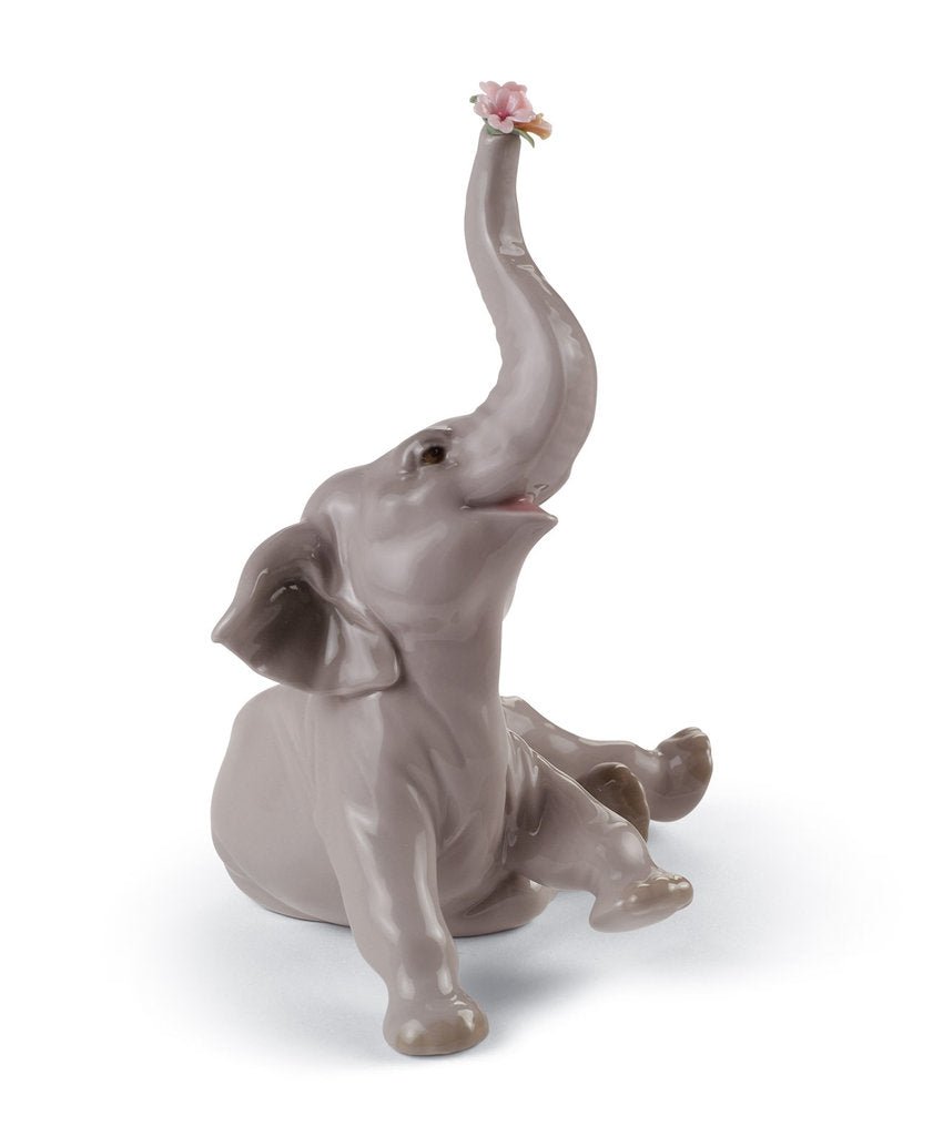 010 - 08491 - LLADRO® Figur »Babyelefant mit Rosa Blume« 01008491