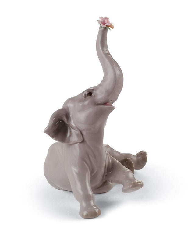 010 - 08491 - LLADRO® Figur »Babyelefant mit Rosa Blume« 01008491
