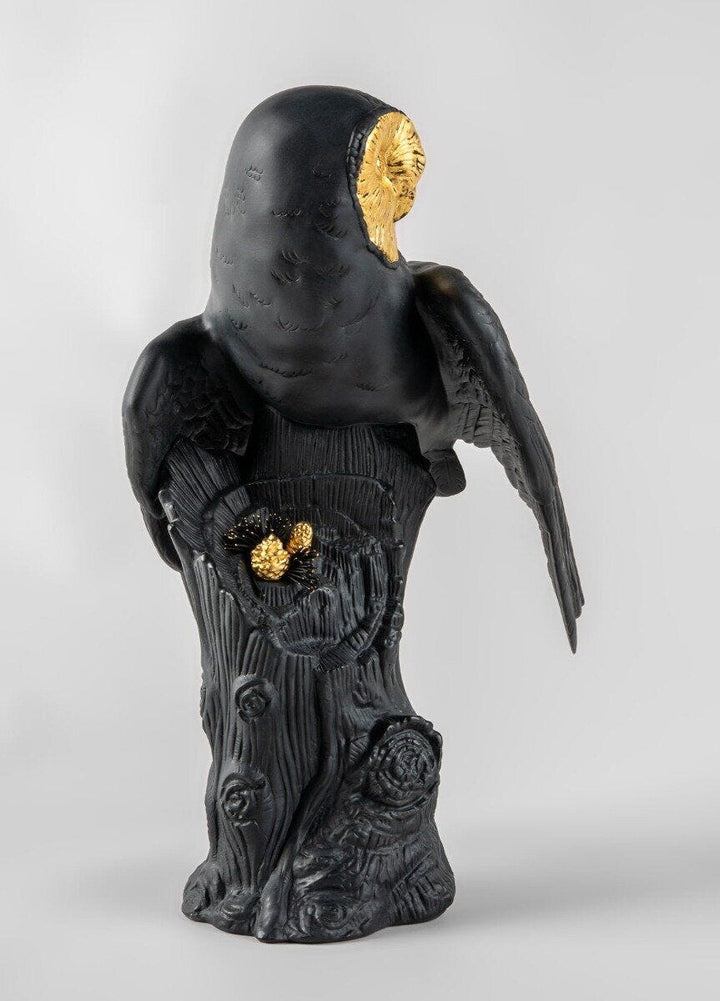 010 - 09692 - LLADRO® Figur Owl - Eule schwarz - gold 41x25x22cm 01009692 2023 limitiert