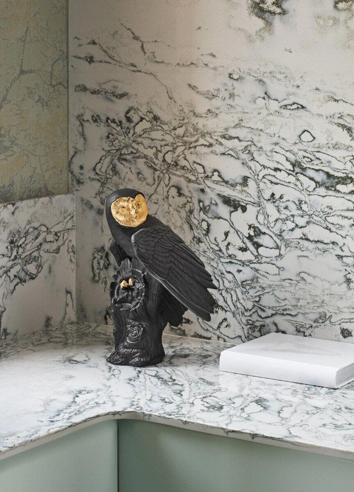 010 - 09692 - LLADRO® Figur Owl - Eule schwarz - gold 41x25x22cm 01009692 2023 limitiert