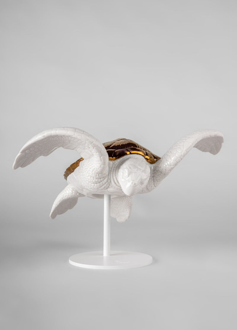 010 - 09596 - LLADRO® Figur »Sea Turtle I (white - copper) Sculpture« 01009596