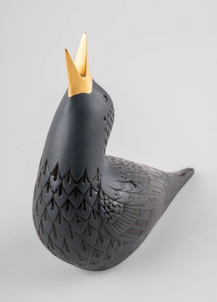 010 - 09676 - LLADRO® Figur Starling I Figurine. Black 17x19x9cm 01009676 2023
