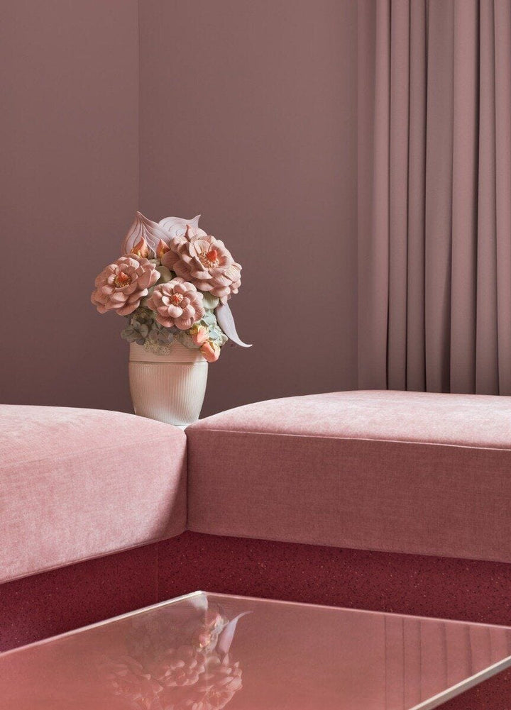 010 - 09696 - LLADRO® Vase mit Blumen - Vase with Flowers pink 44x33x30cm 01009696 2023