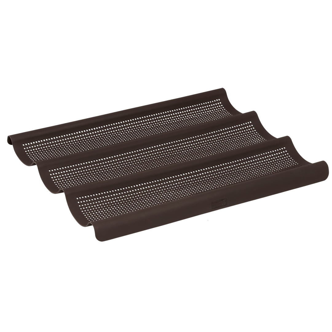 L00085085 - LURCH FlexiForm Baguette 36x28,5cm 3fach braun mit feinmaschiger Netzstruktur