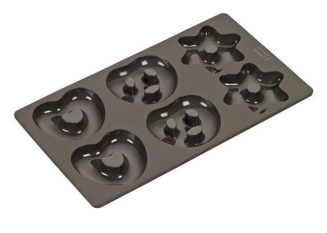 L00065033 - LURCH FlexiForm Lebkuchen Brezeln, Herzen, Sterne 17x30cm braun