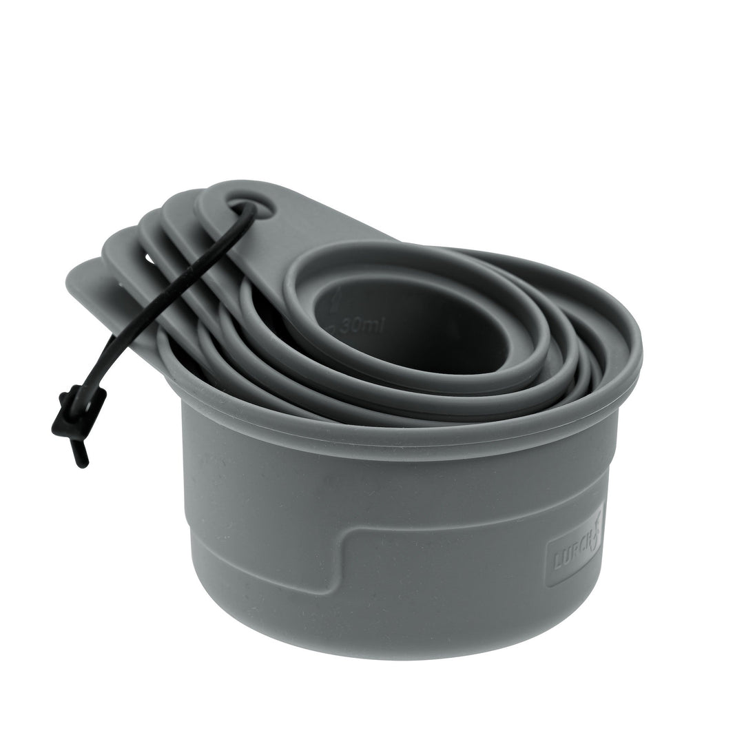 L00070261 - LURCH Messbecher Set Silikon 5teilig flint grey mit Silikon - Befestigungsband