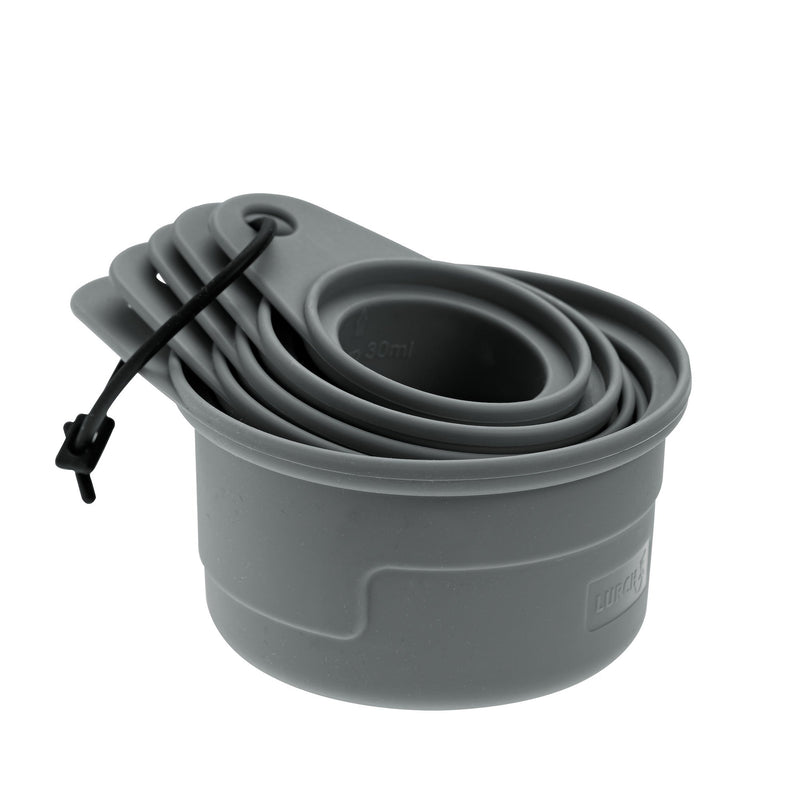 L00070261 - LURCH Messbecher Set Silikon 5teilig flint grey mit Silikon - Befestigungsband