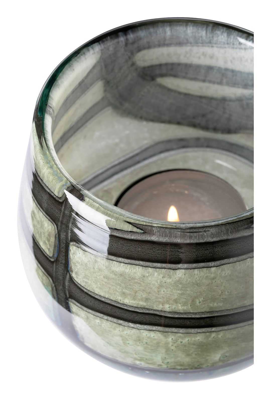 FINK - 115374 - MARLY Vase &amp; Windlicht, schwarz - salbei 13,5cm, Fink