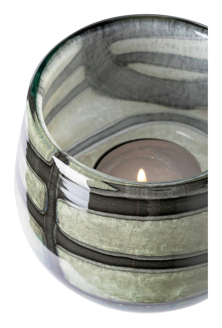 FINK - 115374 - MARLY Vase &amp; Windlicht, schwarz - salbei 13,5cm, Fink