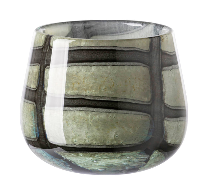 FINK - 115374 - MARLY Vase &amp; Windlicht, schwarz - salbei 13,5cm, Fink