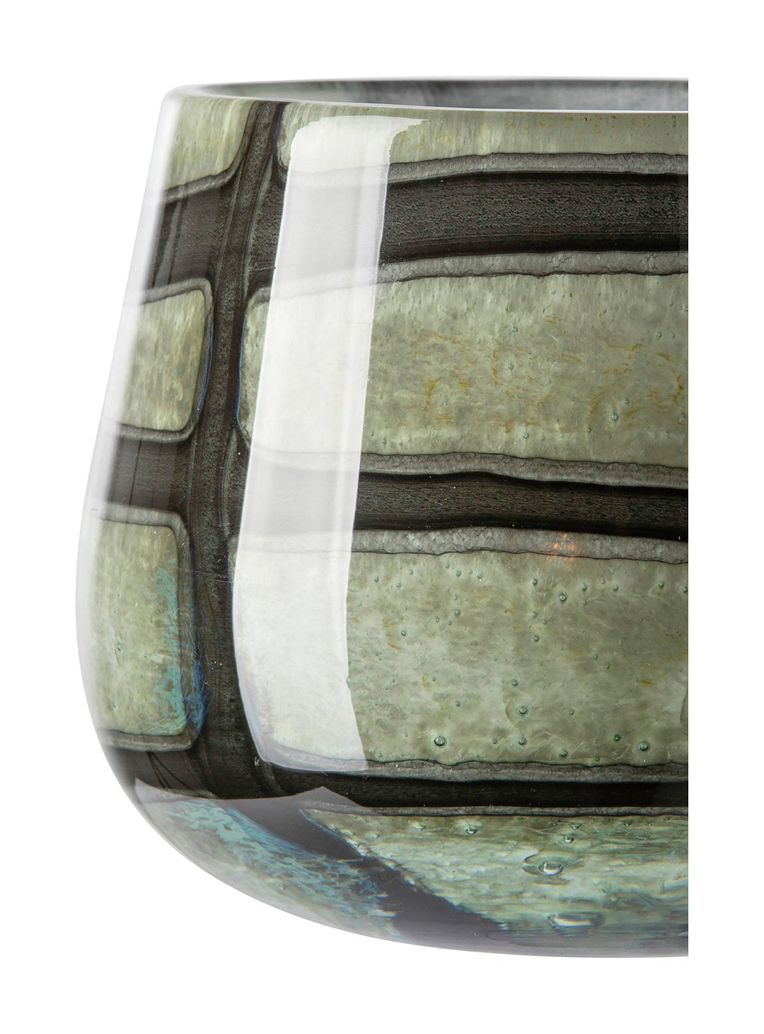 FINK - 115374 - MARLY Vase &amp; Windlicht, schwarz - salbei 13,5cm, Fink