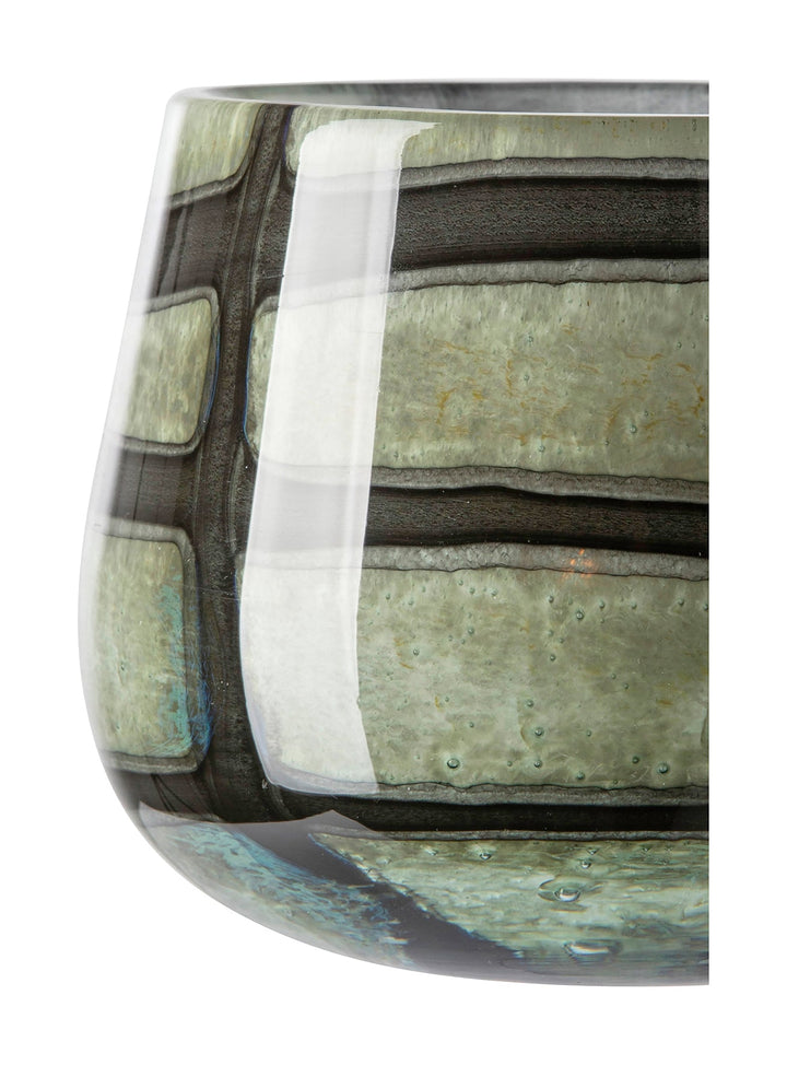 FINK - 115374 - MARLY Vase &amp; Windlicht, schwarz - salbei 13,5cm, Fink