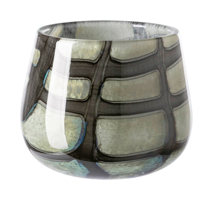 FINK - 115374 - MARLY Vase &amp; Windlicht, schwarz - salbei 13,5cm, Fink